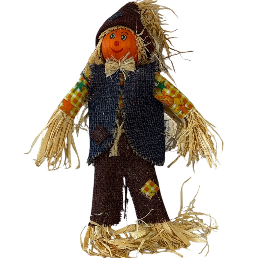 Charming Scarecrow Holiday Decor with Orange and Brown Highlights (New with Tags